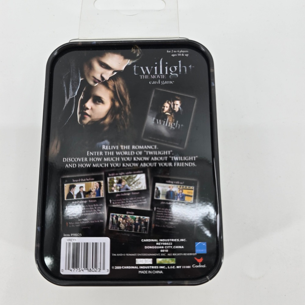 Twilight The Movie Card Game Cardinal Industries Collector Tin Black New Sealed - Picture 2 of 3